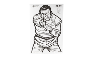 Picture of Action Target Qualification US Immigration & Customs Enforcement Man w/Gun Paper Hanging 17.50" x 23" Black/White 100 Per Box ICEQT2009100