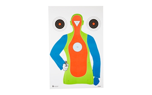 Picture of Action Target Qualification High Visibility Fluorescent Silhouette Paper Hanging 23" x 35" Multi-Color 100 Per Box PRB21E100