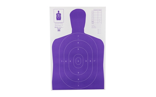 Picture of Action Target B27EPR100 Qualification High Visibility Fluorescent Silhouette Paper 23" x 35" Fluorescent Purple/White 100 Per Box B27EPR100 B-27E-PR-100