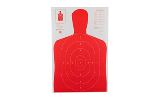 Picture of Action Target B27ERD100 Qualification High Visibility Fluorescent Silhouette Paper 23" x 35" Red/White 100 Per Box B27ERD100 B-27E-RD-100
