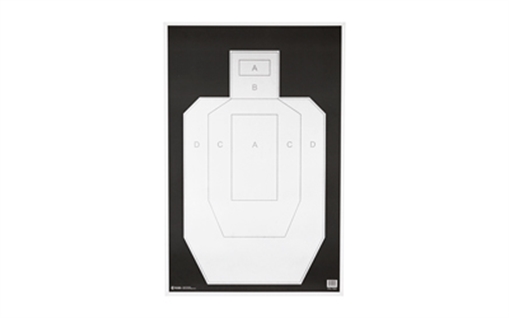Picture of Action Target IPSC/PBKB, Unofficial IPSC Practice Target, High Visibility Black Background On White Paper, 23"x35", 100 Per Box IPSC-PBKB-100 IPSCPBKB100