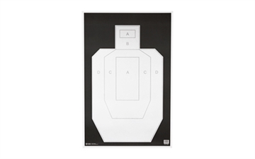 Picture of Action Target IPSC/PBKB, Unofficial IPSC Practice Target, High Visibility Black Background On White Paper, 23"x35", 100 Per Box IPSC-PBKB-100 IPSCPBKB100