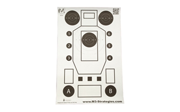 Picture of Action Target M3 Strategies Multi-Purpose V3, Training Target, Black and White, 23" x 35", 100 Per Box M3-MK3-100