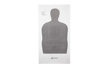 Picture of Action Target Qualification Standard Silhouette Paper Hanging 24" x 45" Gray/White 100 Per Box TQ15GRAY100