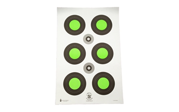 Picture of Action Target Trident Concepts Fluorescent Green Bull's-Eye Target, Green and Black, 100 Per Box TCT-MK3-MOD2-100