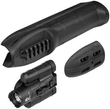 Picture of ADAPTIVE TACTICAL EX Performance Forend with 300 Lumen Flashlight, Black Polymer, Concealed 2" Picatinny, Fits Remington 870/1100/11-87 AT02900