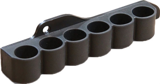 Picture of ADAPTIVE TACTICAL Receiver Mounted Shell Carrier 6rd Non-Glare Black Synthetic Rubber Fits Mossberg 500/590/ Maverick 88 12 Gauge AT06000M