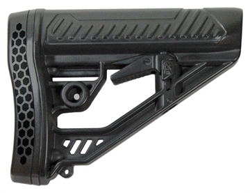 Picture of ADAPTIVE TACTICAL EX Performance Adj. Black Synthetic M4 Style, Vented Rubber Butt Pad, Swivel Stud, Fits AR-Platform (Mil-Spec Buffer Tubes) AT02012