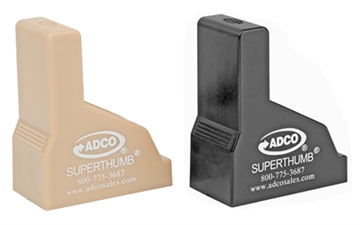 Show details for ADCO ADCO, Mag Loader/Unloader, Super Thumb Loader Pair, 9mm-40SW, Black and Tan ST1PR Picture of ADCO ADCO, Mag Loader/Unloader, Super Thumb Loader Pair, 9mm-40SW, Black and Tan ST1PR