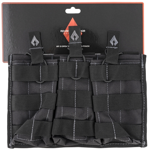 Picture of Advance Warrior Solutions AROTTMPBL Double Mag Pouch Open Top Black MOLLE AROTTMPBL AROTTMP-BL