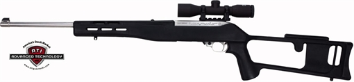 Picture of Advanced Technology Fiberforce Rifle Stock Fixed Thumbhole Black Synthetic for Ruger 10/22 (Non-Takedown Models) RUG3000