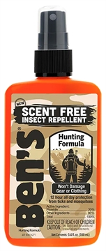 Picture of Adventure Medical Kits Ben's Hunting Formula Unscented 3.40oz Spray Repels Mosquitos/Ticks Effective Up to 12 hrs 00067366