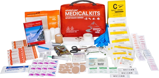 Picture of Adventure Medical Kits Sportsman 400 Medical Kit Treats Injuries/Illnesses Waterproof Red 01050400
