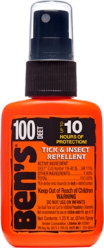 Picture of Ben's 100 Odorless Scent 1.25oz Spray Repels Ticks & Biting Insects Effective Up to 10 hrs 00067070