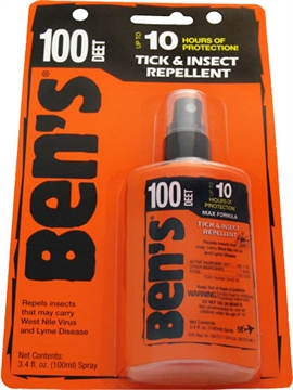 Picture of Ben's 100 Odorless Scent 3.40oz Spray Repels Ticks & Biting Insects Effective Up to 10 hrs 00067080