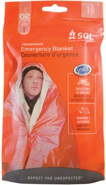 Picture of Survive Outdoors Longer SOL Emergency Blanket Warmth Waterproof Orange Metalized Polyethylene 01401222