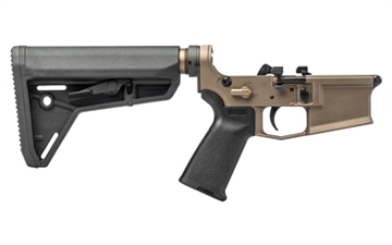 Picture of Aero Precision M4E1 PRO, Complete Lower Receiver, Semi-automatic,223 Remington/556NATO, Anodized Finish, Kodiak Brown, Magpul MOE Grip, SL Carbine Stock APAR600196