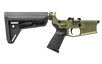 Picture of Aero Precision M4E1 PRO, Complete Lower Receiver, Semi-automatic,223 Remington/556NATO, Anodized Finish, Olive Drab Green, Magpul MOE Grip, SL Carbine Stock APAR600195
