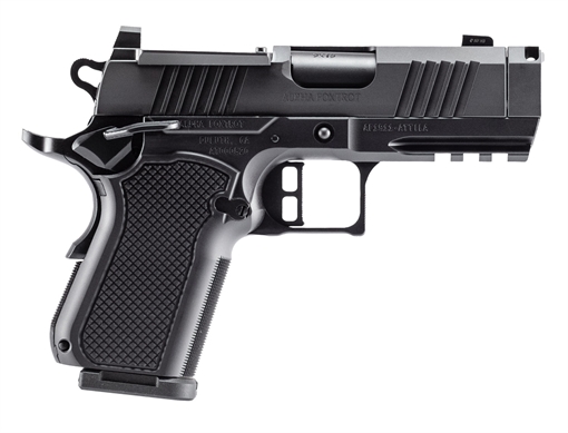 Picture of Alpha Foxtrot AF1911-Attila MOS Handgun 9mm Luger 10rd Magazine(1) 3.5" Comp Barrel DLC Black AA46X1QII-XDBK10-NVC