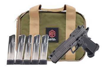 Picture of Alpha Foxtrot AF1911-Romulus MOS Adapter Handgun 9mm Luger 20rd Magazines(5) 4.25" Comp Threaded Barrel DLC Black AA47X1CIG-XDBK20 PROM AA47X1CIG-XDBK20-PROM
