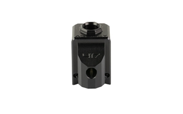 Picture of Agency Arms 417 Compensator, Features Two Chamber Design-2 Vertical Ports and 2 Side Venting Ports, Front Sight hole, Two Set Screws with an Allen Wrench and a Vial of Rockset are Included in Package, Matte Finish, Black, Fits Glock 17/19/19X/34/45 Gen 5, Standard 1/2 x 28 thread pitch 417-5-BLK