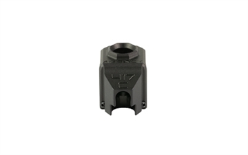 Picture of Agency Arms 417 Compensator, Features a Single Top Venting Port and a Front Sight Hole, Fits GLOCK 43, Two Set Screws with an Allen Wrench and a Vial of Rockset are Included in package, Matte Finish, Black, Standard 1/2 x 28 Thread Pitch 417S-G43-BLK