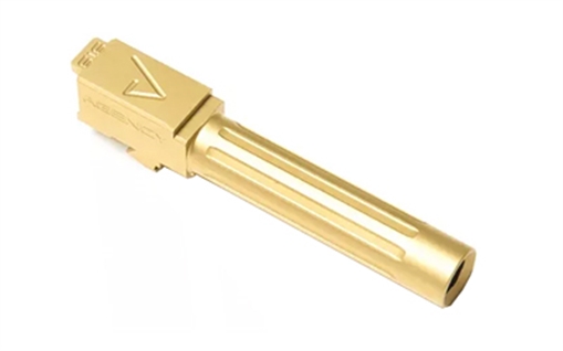 Picture of Agency Arms Mid Line Barrel, 9MM, Titanium Nitride Finish, Gold, Fluted, Fits Glock 19 Gen 5 MLG19G5FTiN