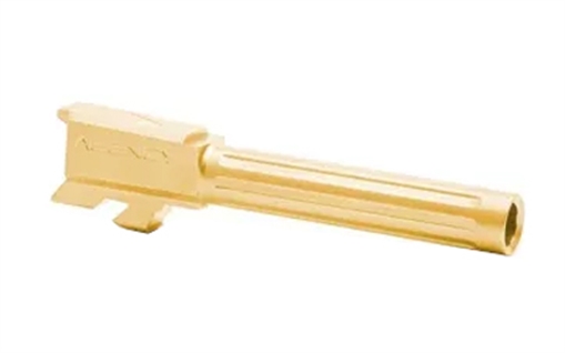 Picture of Agency Arms Mid Line Barrel, 9MM, Titanium Nitride Finish, Gold, Fluted, Fits Glock 48 MLG48FTiN