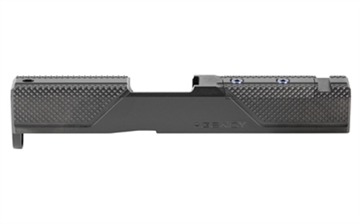 Picture of Agency Arms Syndicate S2, Stripped Slide, Optics Ready, Front and Rear Knurling, Diamond Like Carbon Coating, Black, Fits Glock 43/43X SYN-43S2