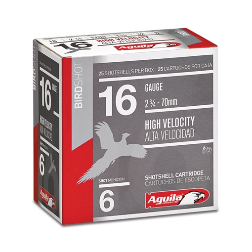 Picture of Aguila Ammunition 16ga Birdshot 2.75 inch Shotgun Shells - #6 Shot | 1-1/8oz | 1240 fps 1CHB1606
