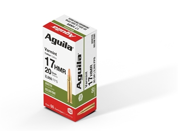 Picture of Aguila Target & Range Varmint 17HMR 20gr Jacketed Hollow Point 50 Per Box/20 Case 1B222347