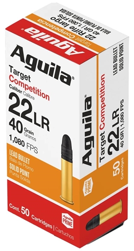 Picture of Aguila Target Competition Rimfire Ammunition .22 LR 40 gr LRN 1080 fps 50/ct 1B220514