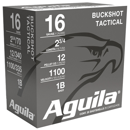 Picture of Aguila Buckshot High Velocity 16Gauge 2.75" 1 1/8oz 1Buck Shot 25 Per Box/10 Case 1C1601BA