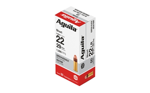 Picture of Aguila Ammunition Rimfire, Super Extra, 22 Short, 29 Grain, Copper-Plated Round Nose, High Velocity, 50 Round Box 1B220110 640420001135