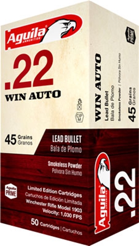 Picture of AGUILA .22 WINCHESTER AUTO 45GR. LRN ELEY PRIMED 50-PACK 640420001173