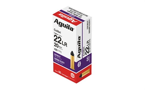 Picture of Aguila Ammunition Rimfire, Colibri, 22LR, 20 Grain, Powderless, Lead Bullet, 50 Round Box 1B220337