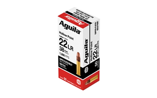 Picture of Aguila Ammunition .22 LR HV Rifle Ammo - 38 Grain | Copper Plated Hollow Point | 50rd Box | 50rd Box 1B220335