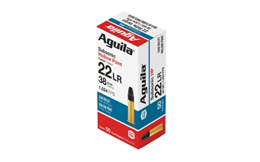 Picture of Aguila Aguila Standard Subsonic Rimfire Ammo 22 LR. 38 gr. Subsonic HP 50 rd. 1B220268