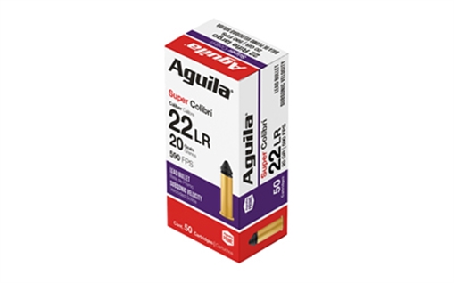 Picture of Aguila Ammunition Rimfire, Super Colibri, 22LR, 20Gr, Subsonic. Solid Point, 50 Round Box 1B220339