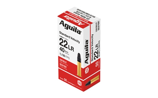 Picture of Aguila Ammunition Rimfire, 22LR, 40 Grain, Solid Point, Standard Velocity, 50 Round Box 1B220332