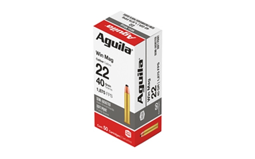 Picture of Aguila Silver Eagle Rimfire 22WMR 40gr Semi Jacketed Soft Point 50 Per Box/20 Case 1B222401