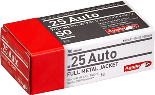 Picture of Aguila Target & Range Handgun 25ACP 50gr Full Metal Jacket 50 Per Box/20 Case 1E252110