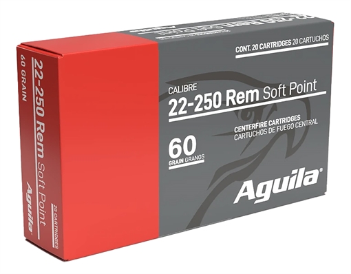 Picture of Aguila 22-250Rem 60gr InterLock Boat Tail Soft Point 20 Per Box/10 Case 8338AG