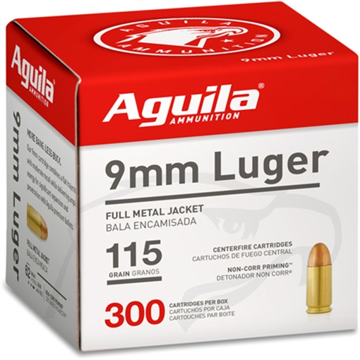 Picture of Aguila Target & Range Handgun 9mm Luger 115gr Full Metal Jacket 300 Per Box/4 Case 1E097700