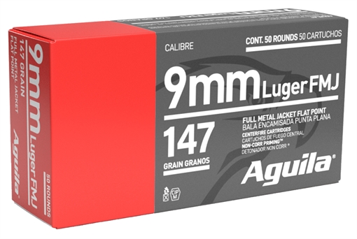 Picture of Aguila Target & Range Handgun 9mm Luger 147gr Full Metal Jacket Flat Point 50 Per Box/20 Case 1E097719