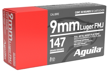 Picture of Aguila Target & Range Handgun 9mm Luger 147gr Full Metal Jacket Flat Point 50 Per Box/20 Case 1E097719
