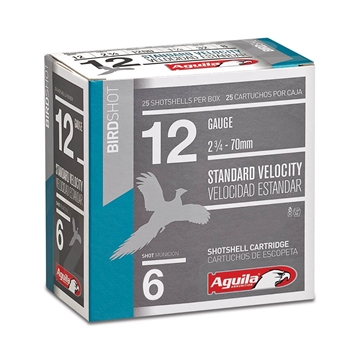 Picture of Aguila Ammunition 12ga Birdshot 2.75 inch Shotgun Shells - #6 Shot 1-1/8oz 1200 fps 25rd Box 1CHB1216