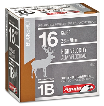 Picture of Aguila Ammunition 16ga Buckshot 2.75 inch Shotgun Shells - 1Buck 1-1/8oz 1250 fps 25rd Box 1C1601BA