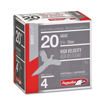 Picture of Aguila Ammunition 20ga Birdshot 2.75 inch Shotgun Shells - #4 Shot 1oz 1220 fps 25rd Box 1CHB2004