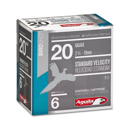 Picture of Aguila Ammunition 20ga Birdshot 2.75 inch Shotgun Shells - #6 Shot | 1oz | 1220 fps | 25rd Box 1CHB2006